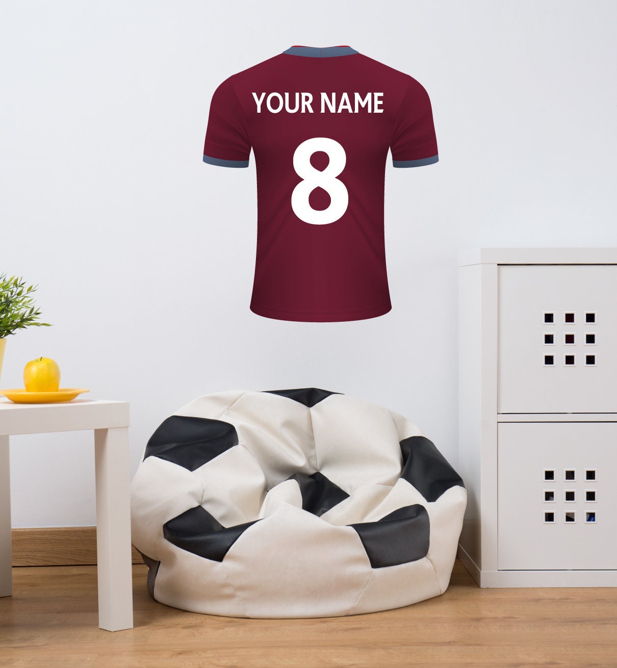 Football shirt on wall best sale