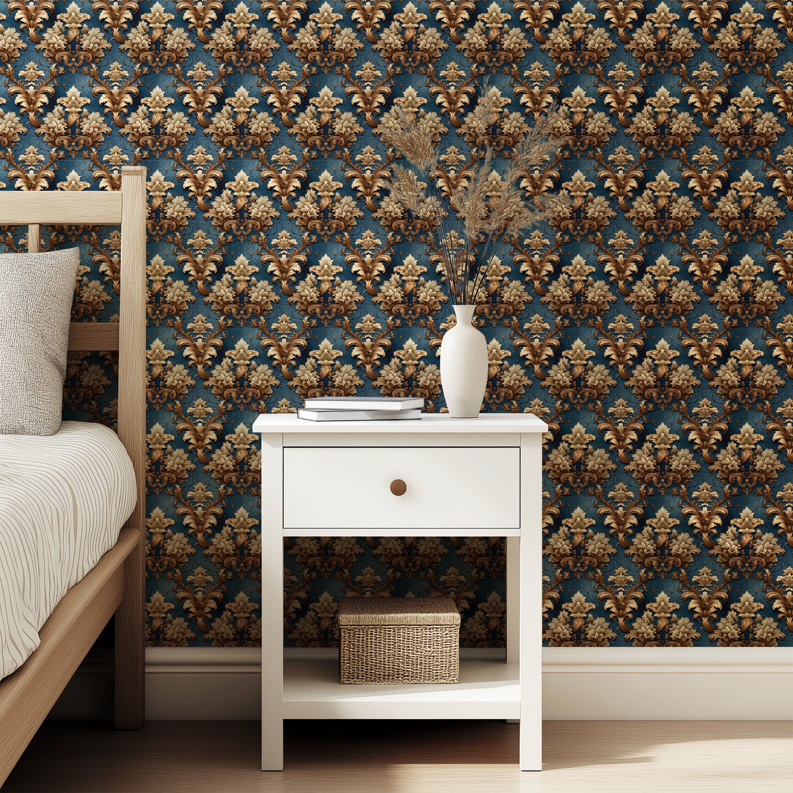 damask classic peel and stick wallpaper home bedroom removable self adhesive wallpaper renter friendly