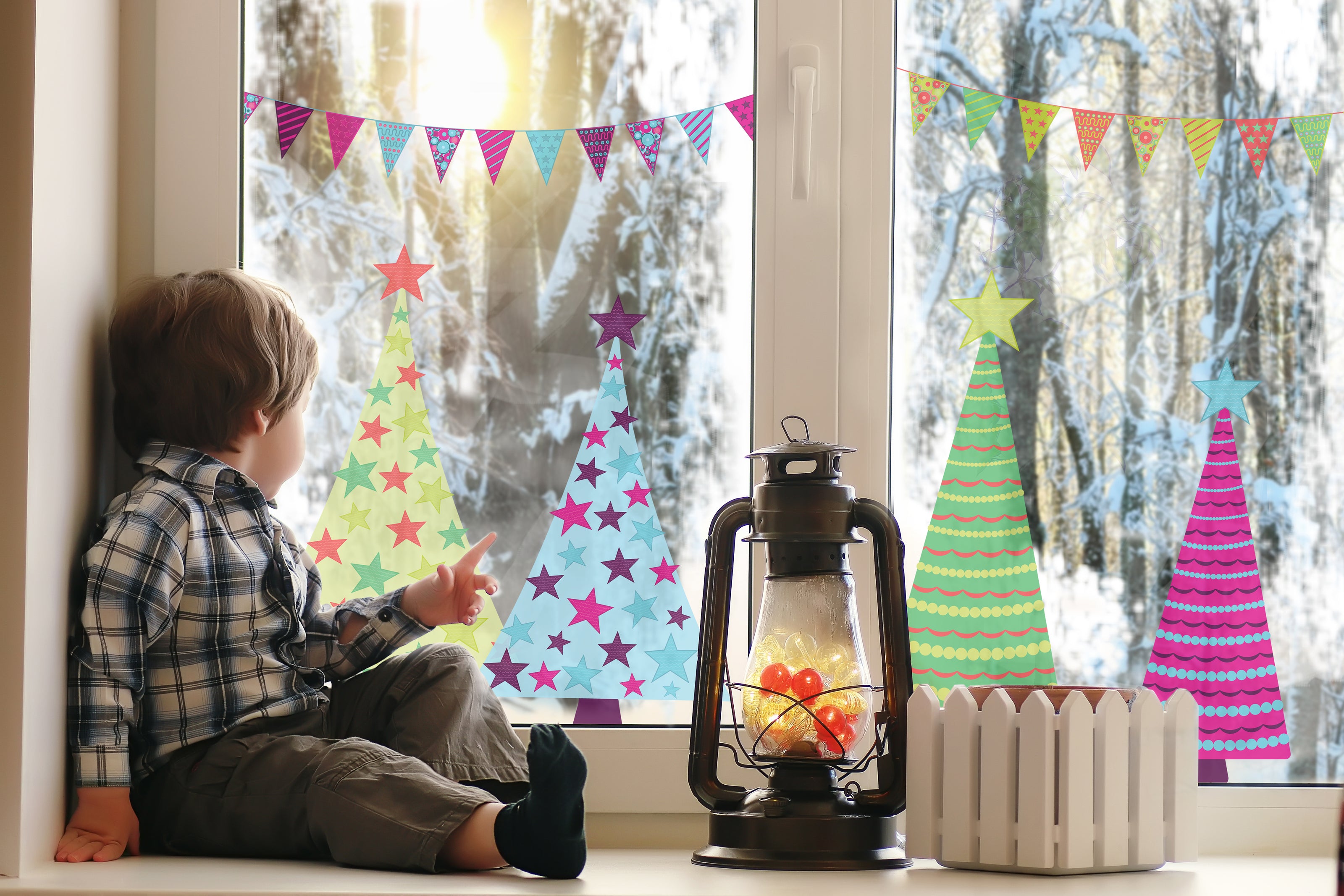 christmas window stickers for kids