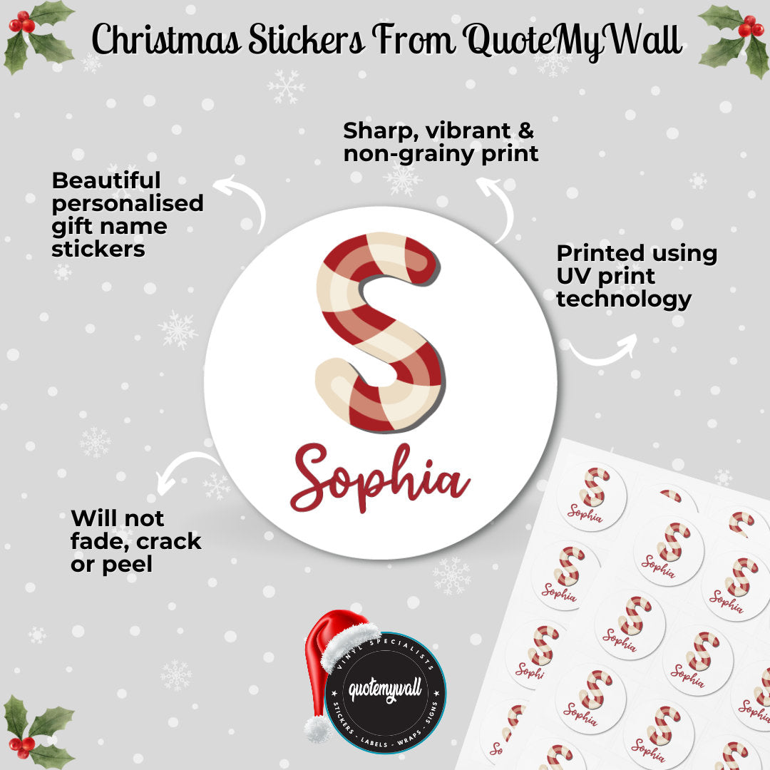 Custom Personalised To & From Christmas Gift Label Stickers - Label Name Tags For Xmas Presents