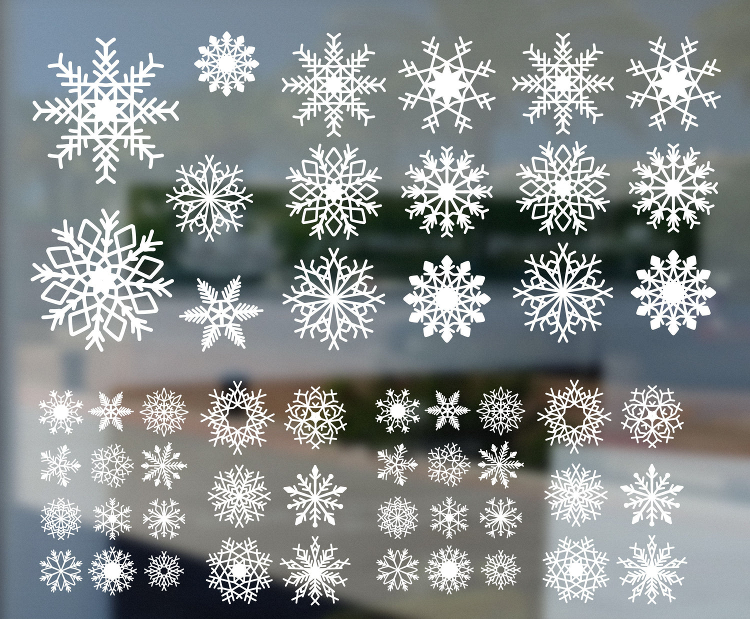 Christmas Window Decorations Stickers - Snowflake Window Stickers Decals For Home & Shop Windows