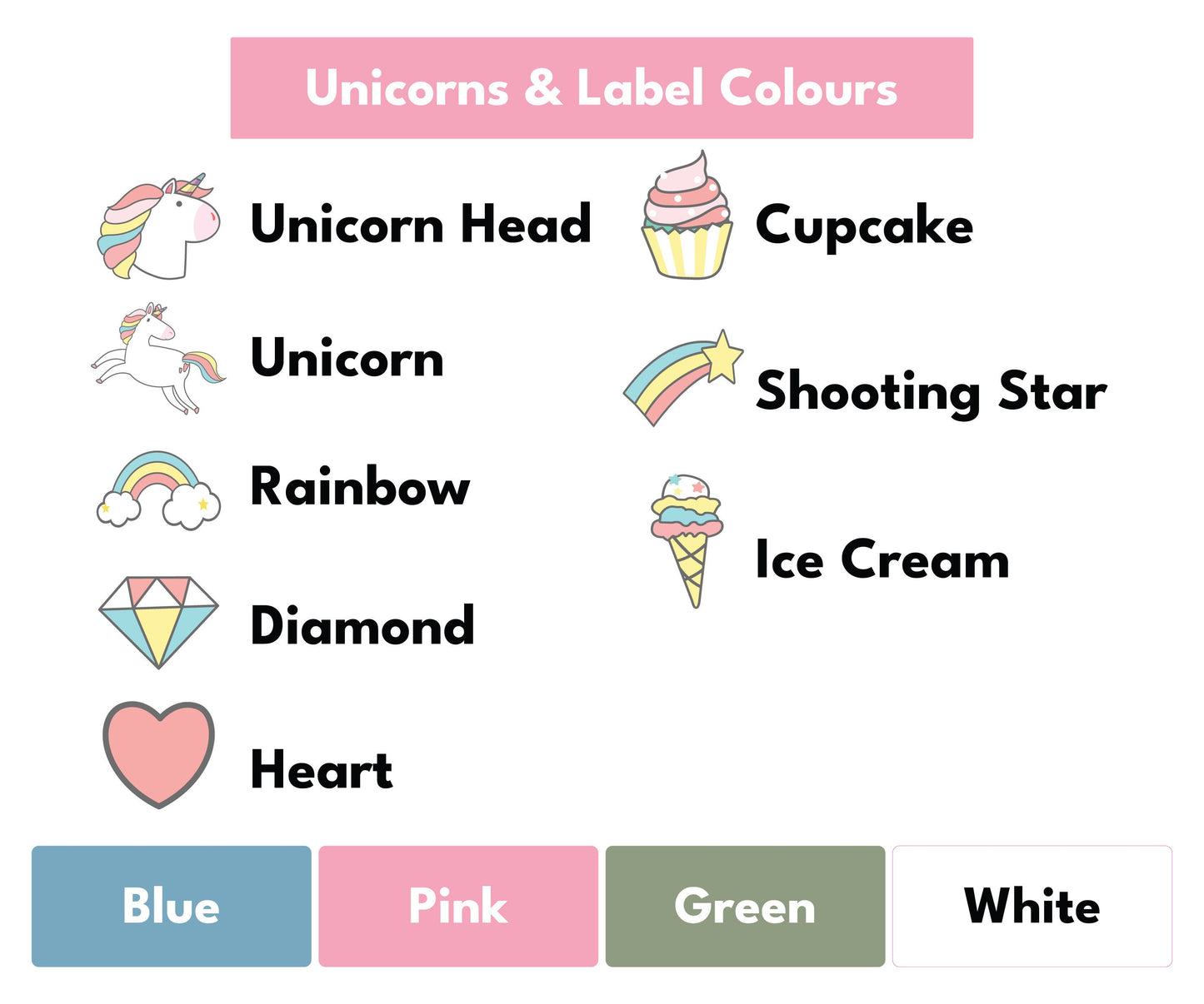 12 Unicorn Icon Stick On Clothing Labels For Kids School Unicorn Clothes No-Iron