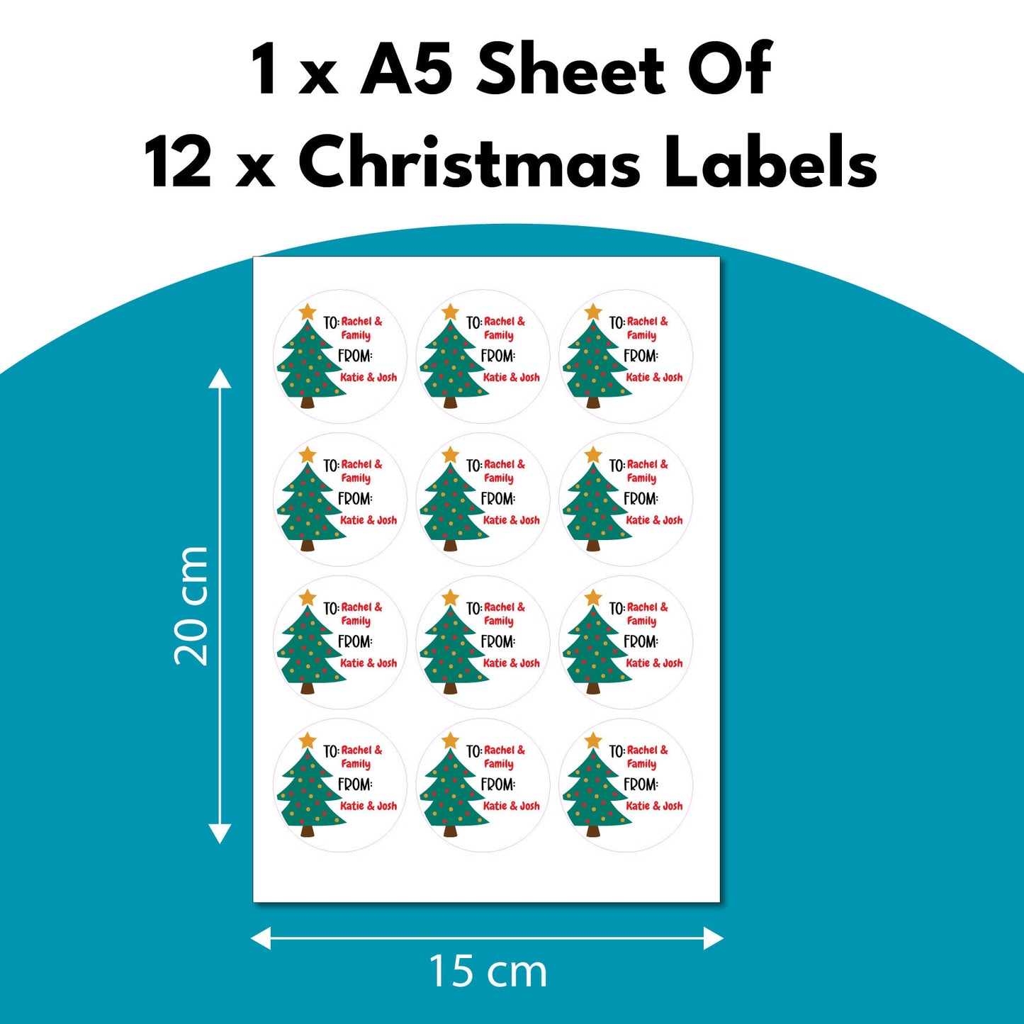 Custom Personalised To & From Christmas Gift Label Stickers - Label Name Tags For Xmas Presents