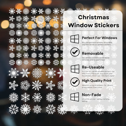 156 Mega Pack Snowflake Window Stickers For Christmas Festive Decals Xmas Decorations