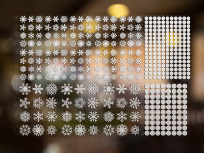 Mega 412 x Snowflake Window Stickers Pack For Christmas - Christmas Window Decals For Home Shop Festive Decorations Removable