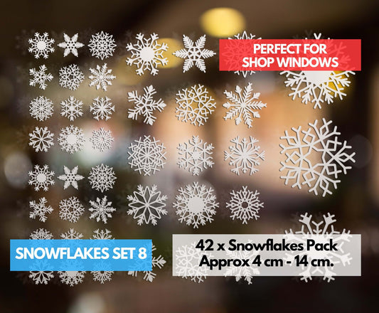 Shop Window Snowflake Christmas Window Stickers, Christmas Window Decals, Snowflake Removable Decorations