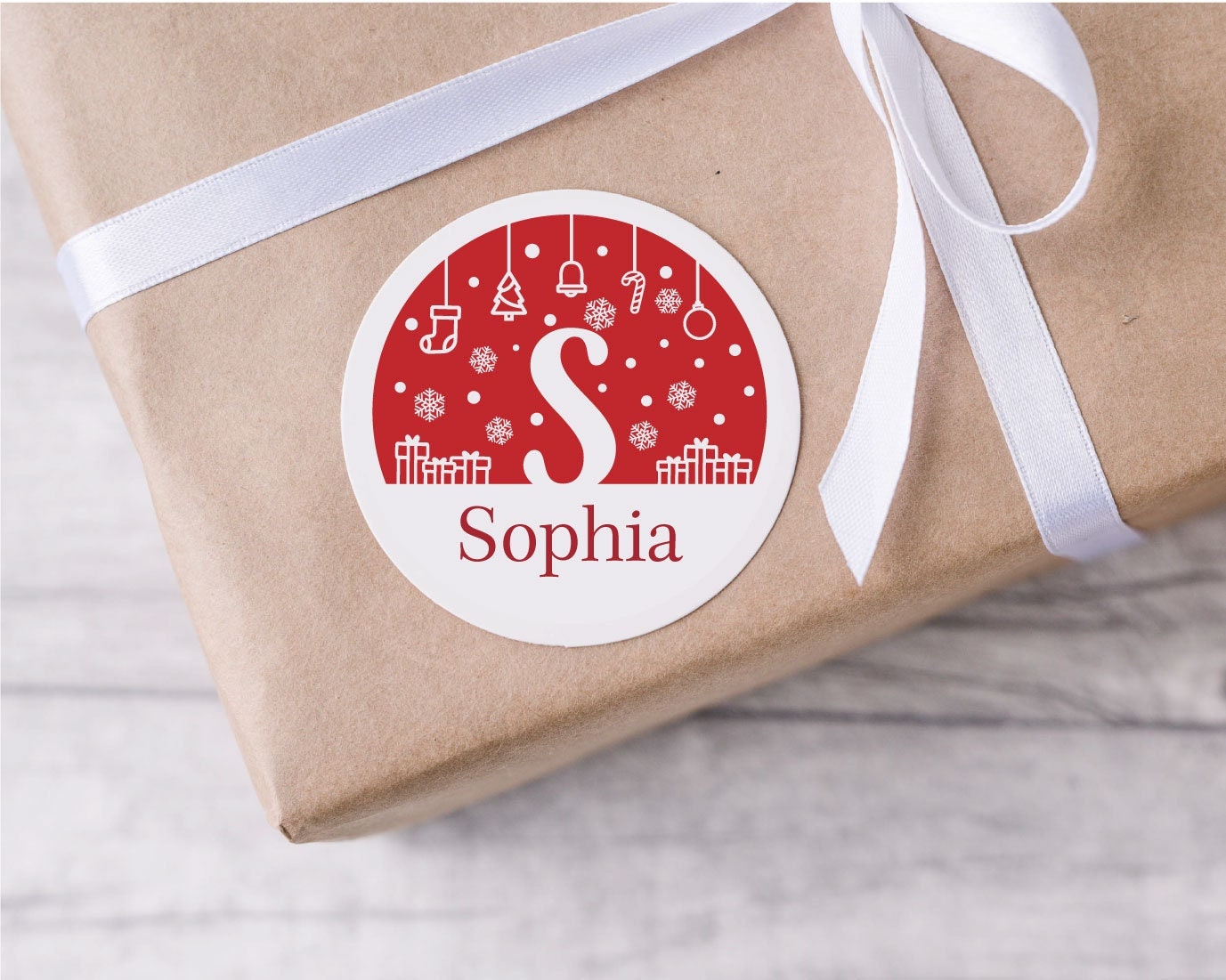 christmas gift name sticker personalised