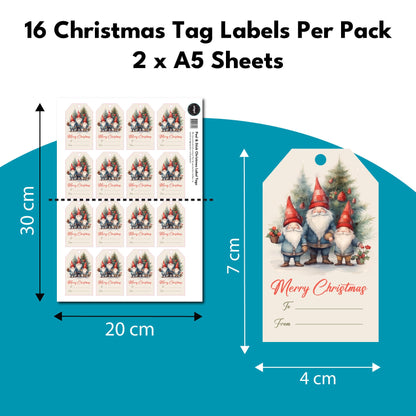 Personalised Christmas Label Sticker Tag - Christmas Gift Present Label With Reindeer Merry Christmas