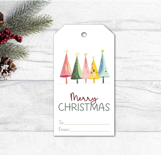 Personalised Christmas Sticker Label Tag - Christmas Tree Gift Present Label Self Adhesive