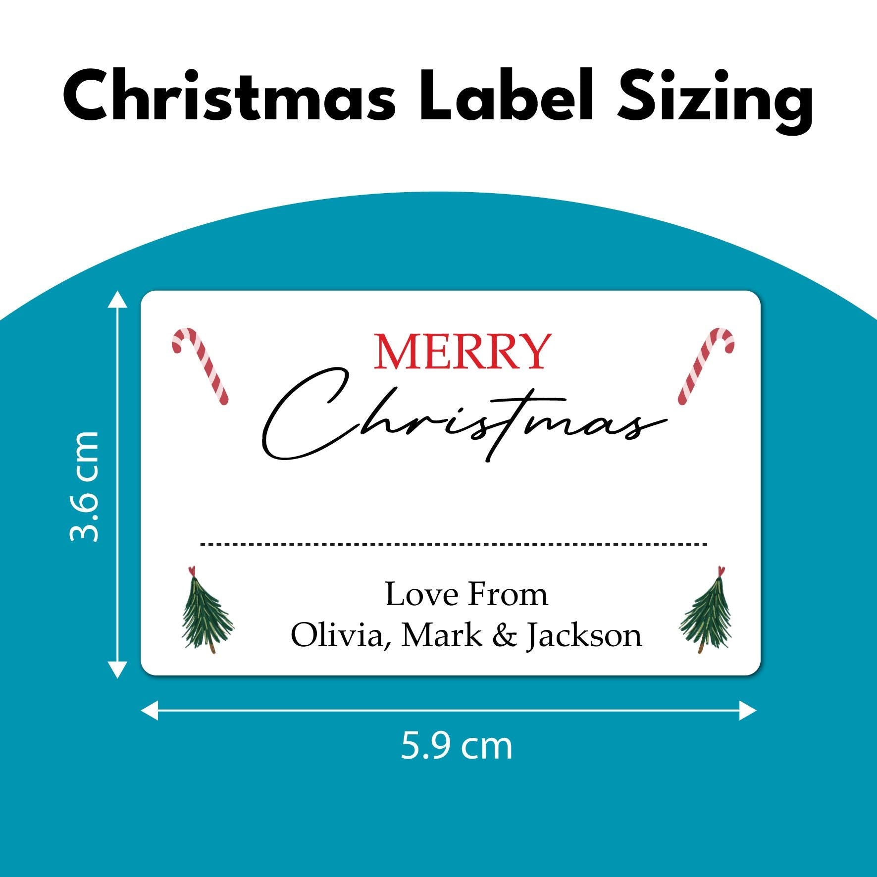 Merry Christmas To And From Personalised Present Gift Sticker Labels For Friends, Family & Loved Ones Custom Xmas Labels