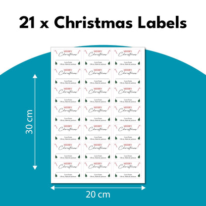 Merry Christmas To And From Personalised Present Gift Sticker Labels For Friends, Family & Loved Ones Custom Xmas Labels