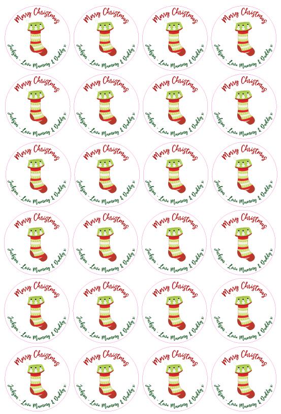 Personalised Name Christmas Present Stickers Stockings