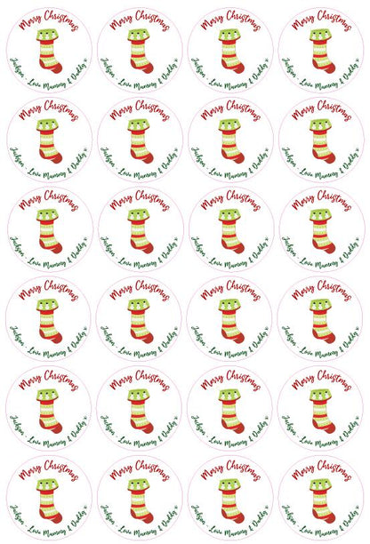 Personalised Name Christmas Present Stickers Stockings