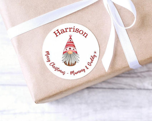 custom name christmas present label sticker