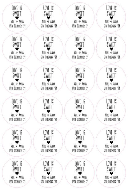 Personalised Wedding Custom Wedding Name Labels For Envelope Seals Party Sweet Bag Wedding Day Stickers Name And Date Mono Design