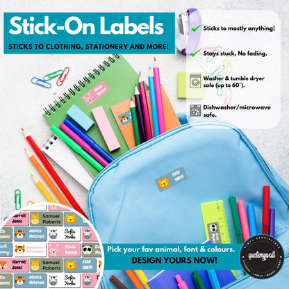 stick on clothing labels for kids school clothes and stationery