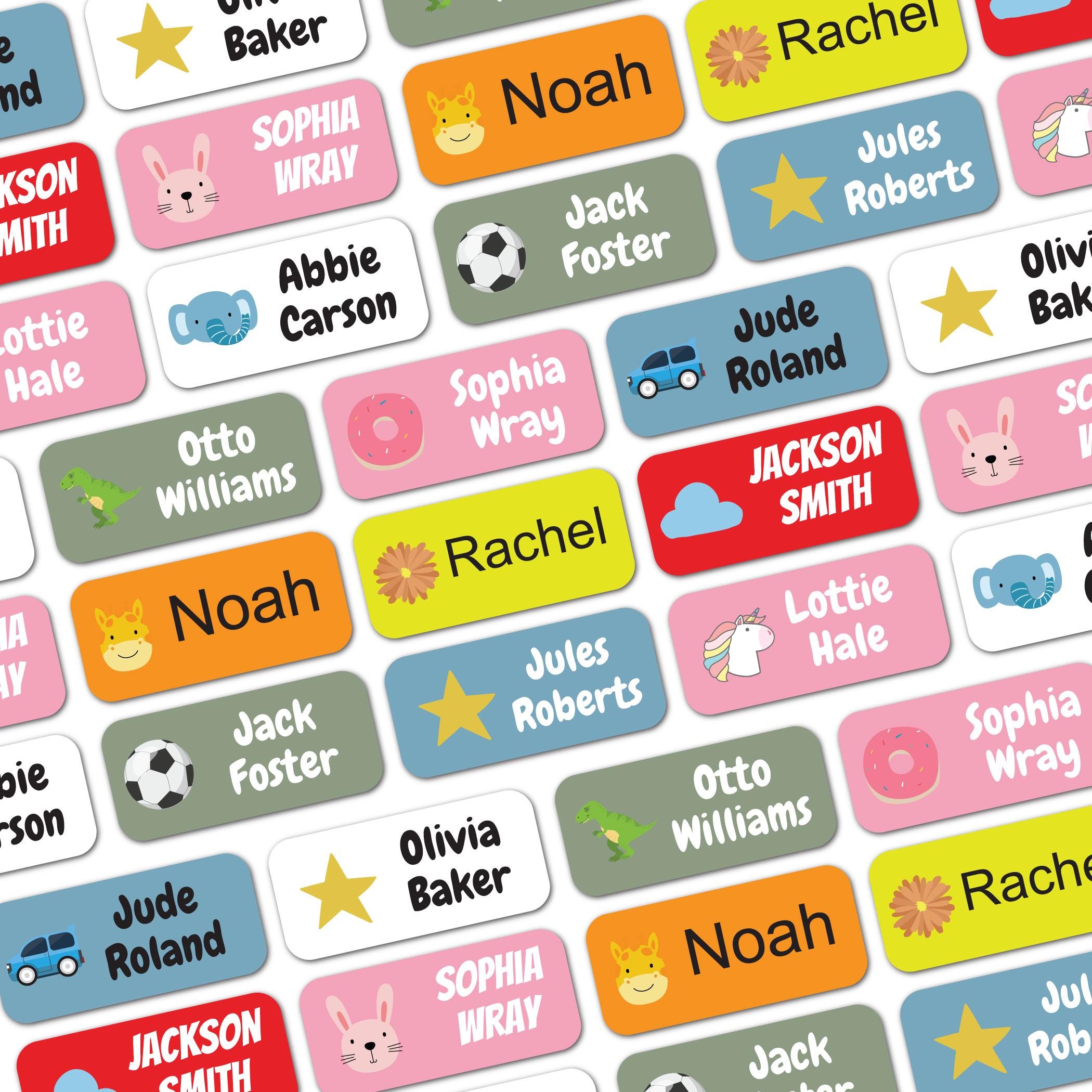 Load video: stick on clothing name labels for kids, care home and nursery