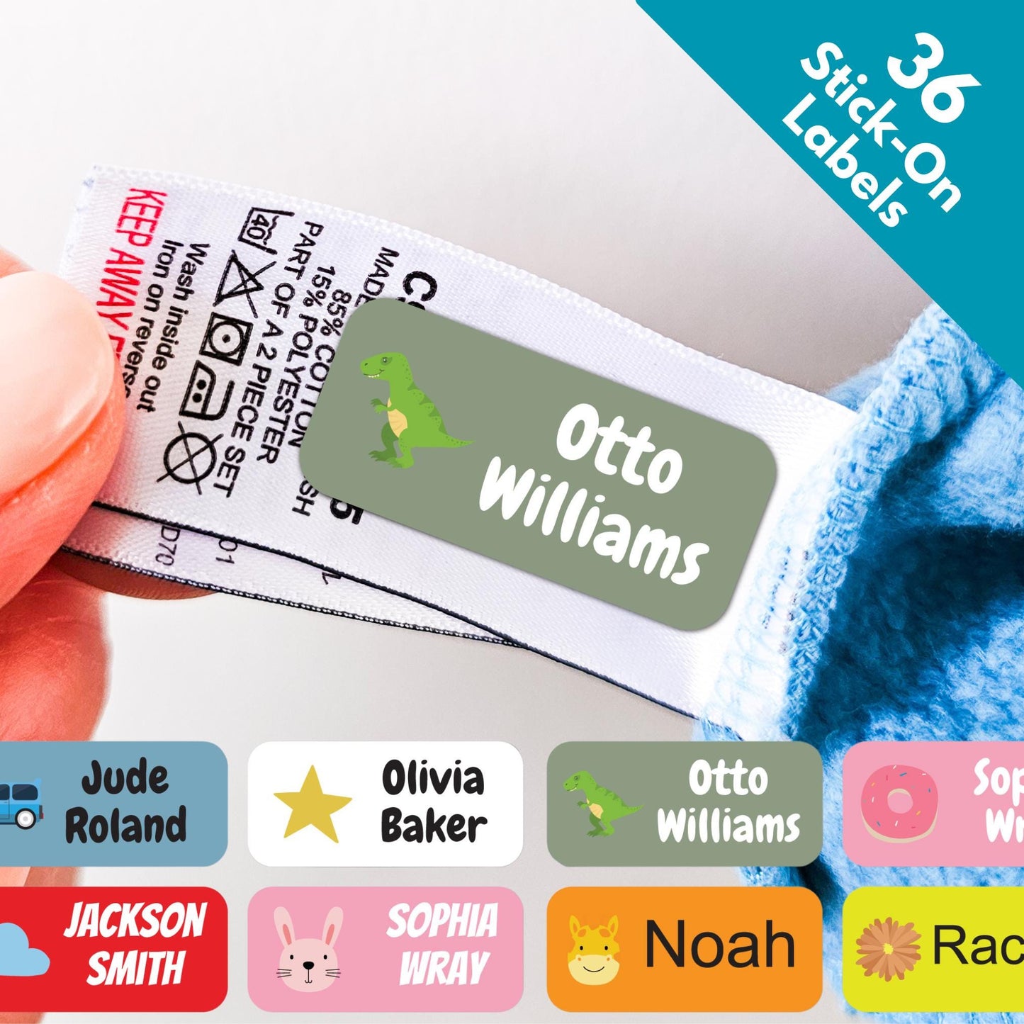 84 Stick On Name Label Stickers For Kids School Uniform Clothing Clothes Name Tags For Items & Stationery