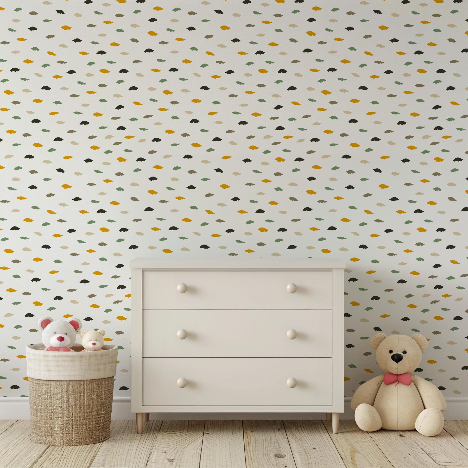 boho polka dot brush peel and stick wallpaper removable nursery kids room