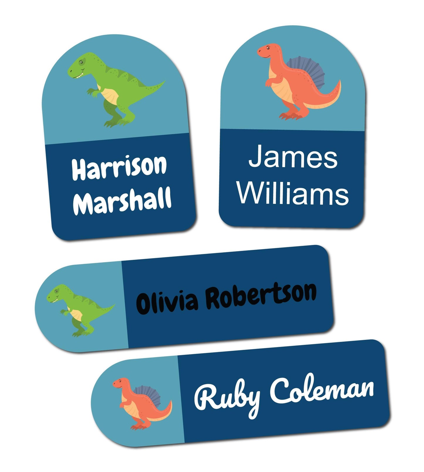 Dinosaur Stick On Clothes Labels For School Kids Childrens Name Personalised Name Tags Washable