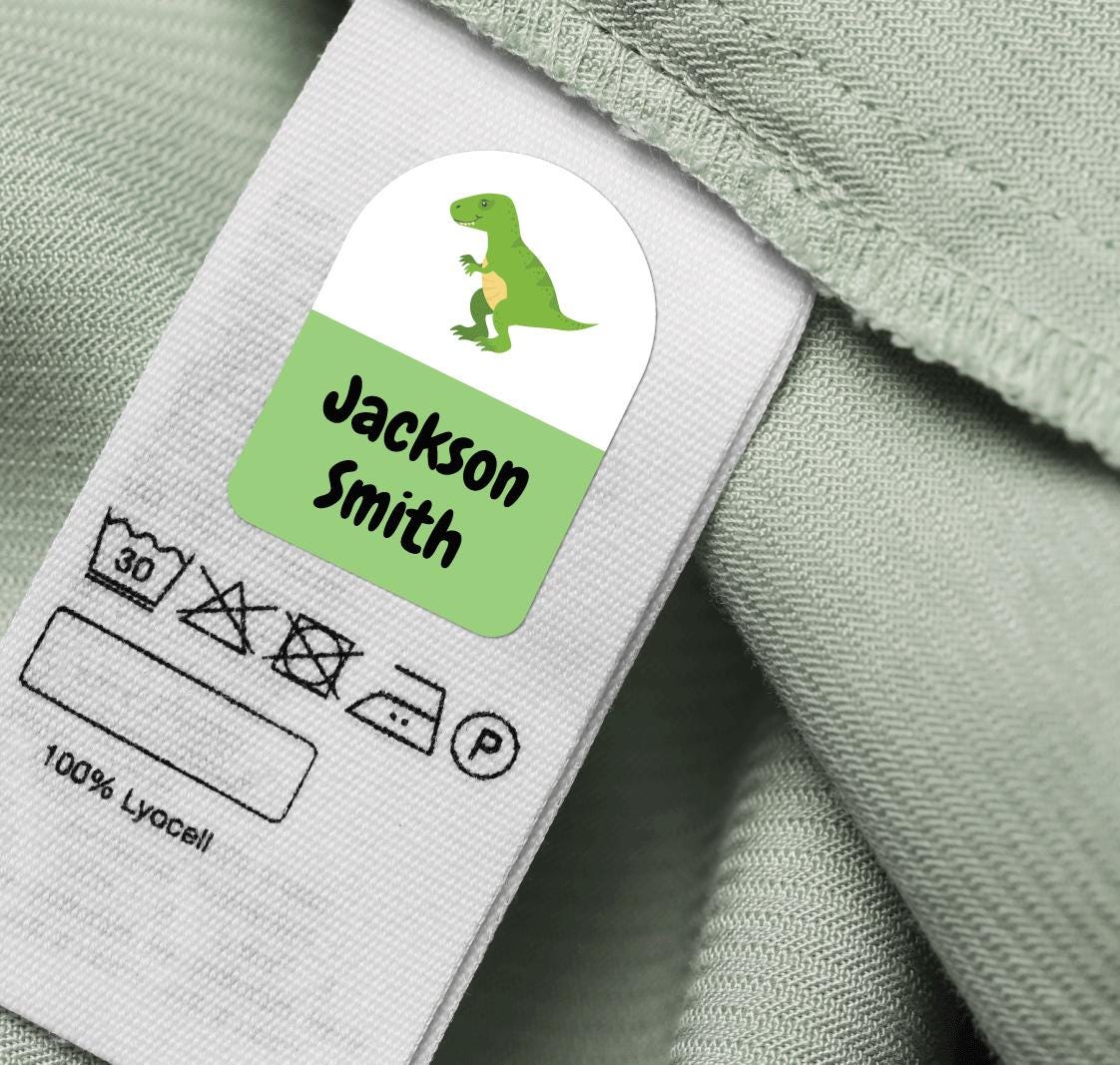 20 Green Dinosaur Label Name Stickers For School Uniform Clothing Custom Self Adhesive Tags For Kids