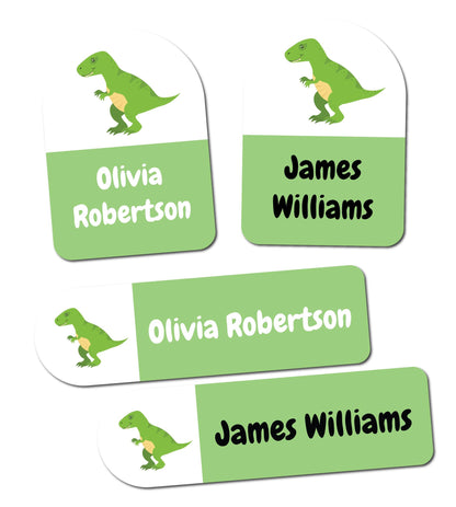 20 Green Dinosaur Label Name Stickers For School Uniform Clothing Custom Self Adhesive Tags For Kids