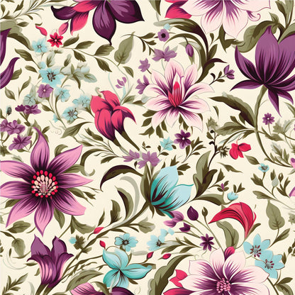 Botanical Floral Bursts Peel & Stick Wallpaper Renter Friendly Self Adhesive Wallpaper