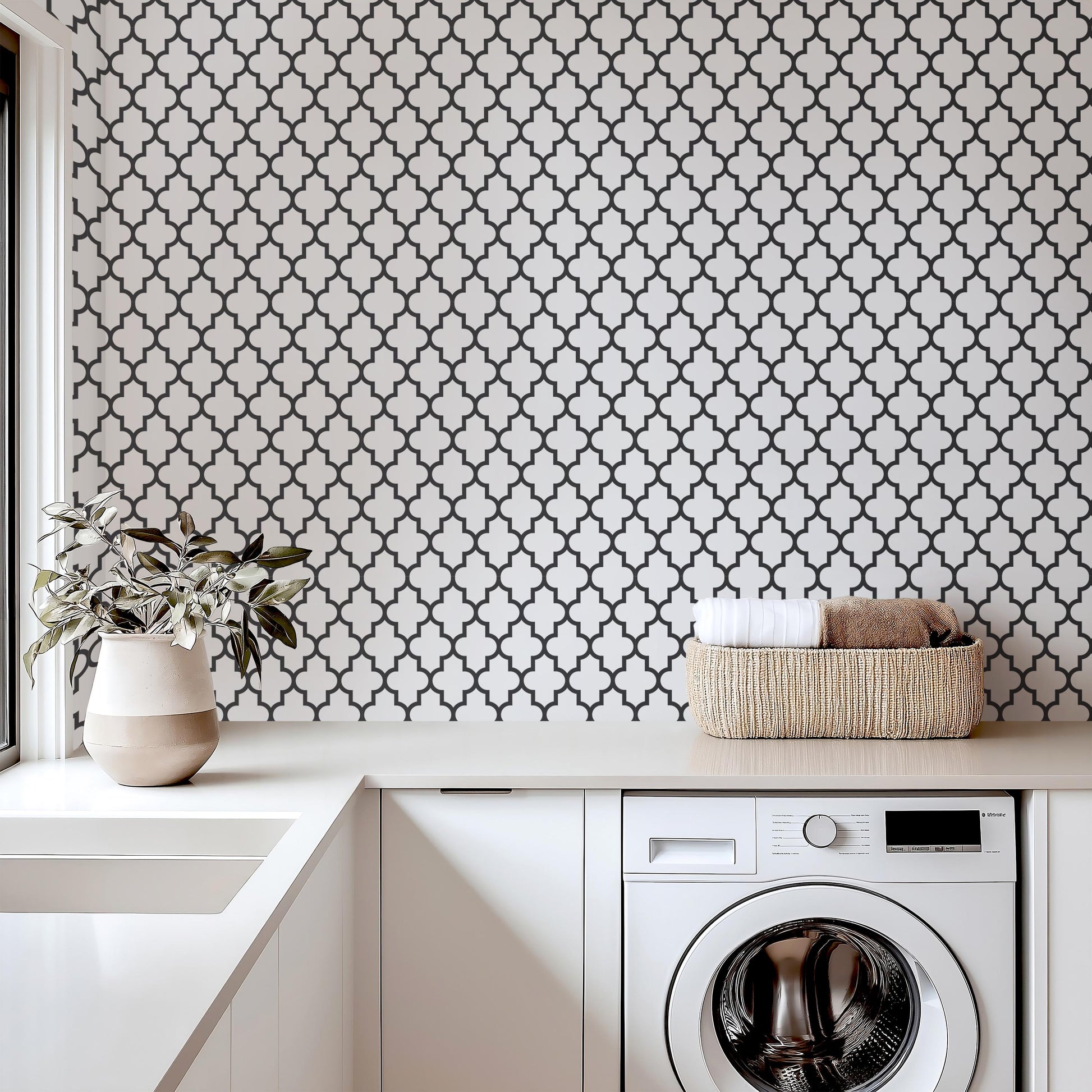 geometric black shapes peel and stick removable wallpaper uk