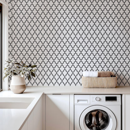 geometric black shapes peel and stick removable wallpaper uk