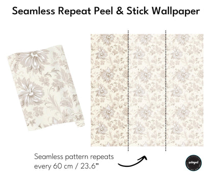 Pastel Yellow & White Hydrangea Floral Removable Stick On Wallpaper Peel And Stick Wallpaper Self Adhesive