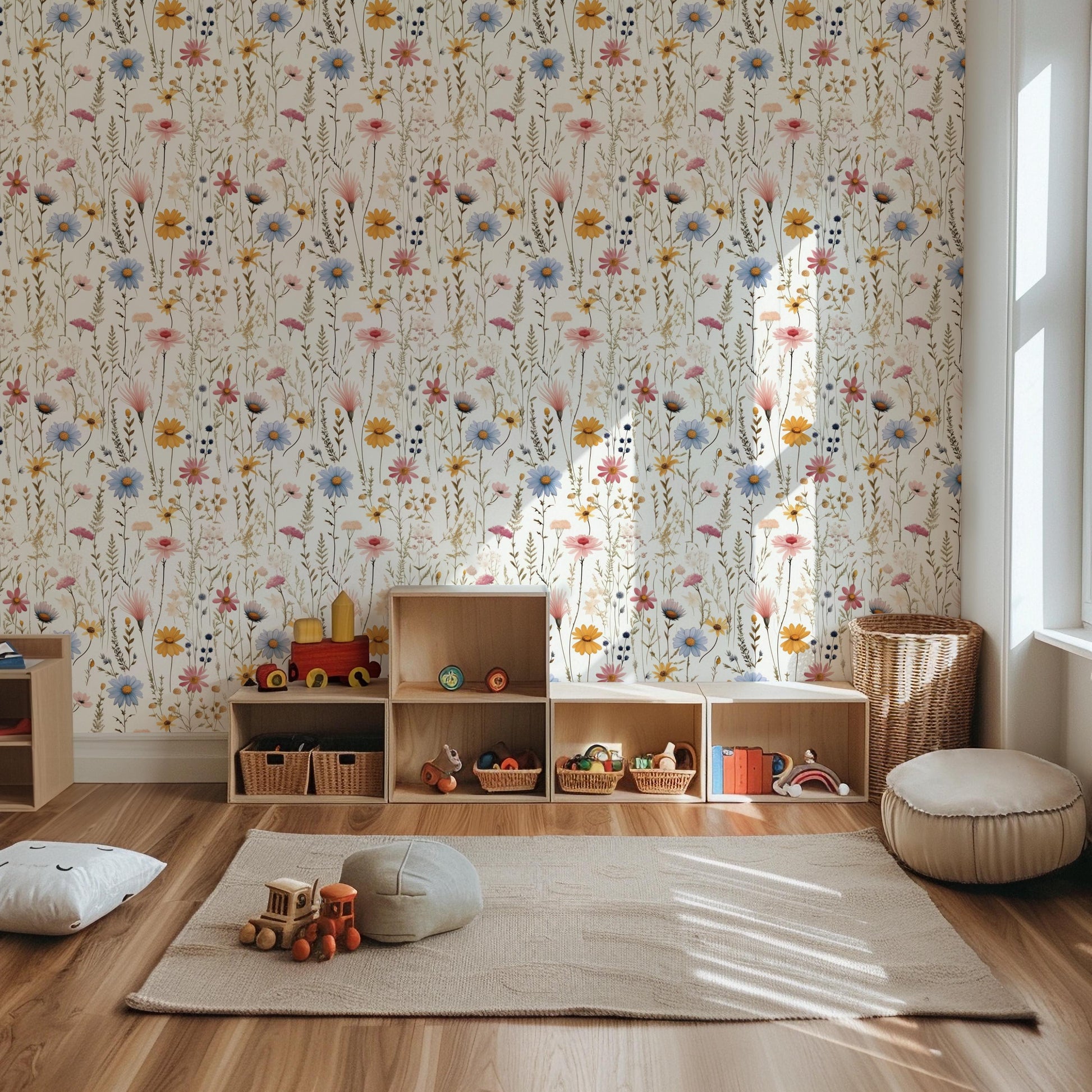 Floral Wild Grass Peel & Stick Removable Wallpaper Self-Adhesive