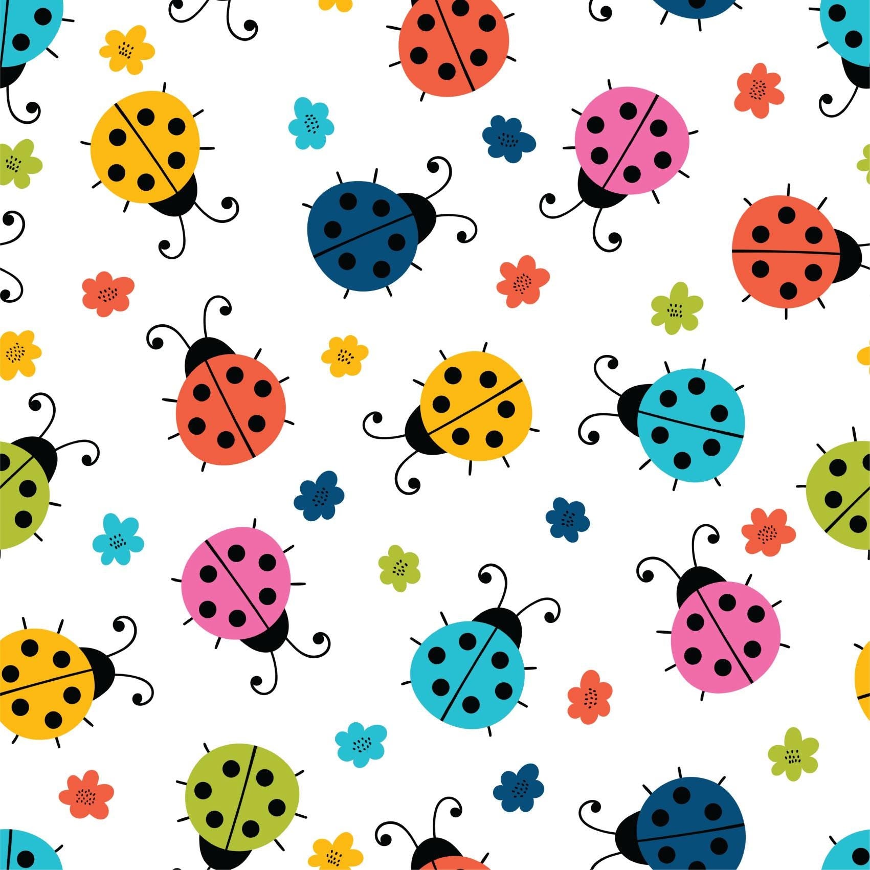 Colourful Ladybirds Playroom Nursery Peel And Stick Wallpaper Self Adhesive Renter Friendly For Kids