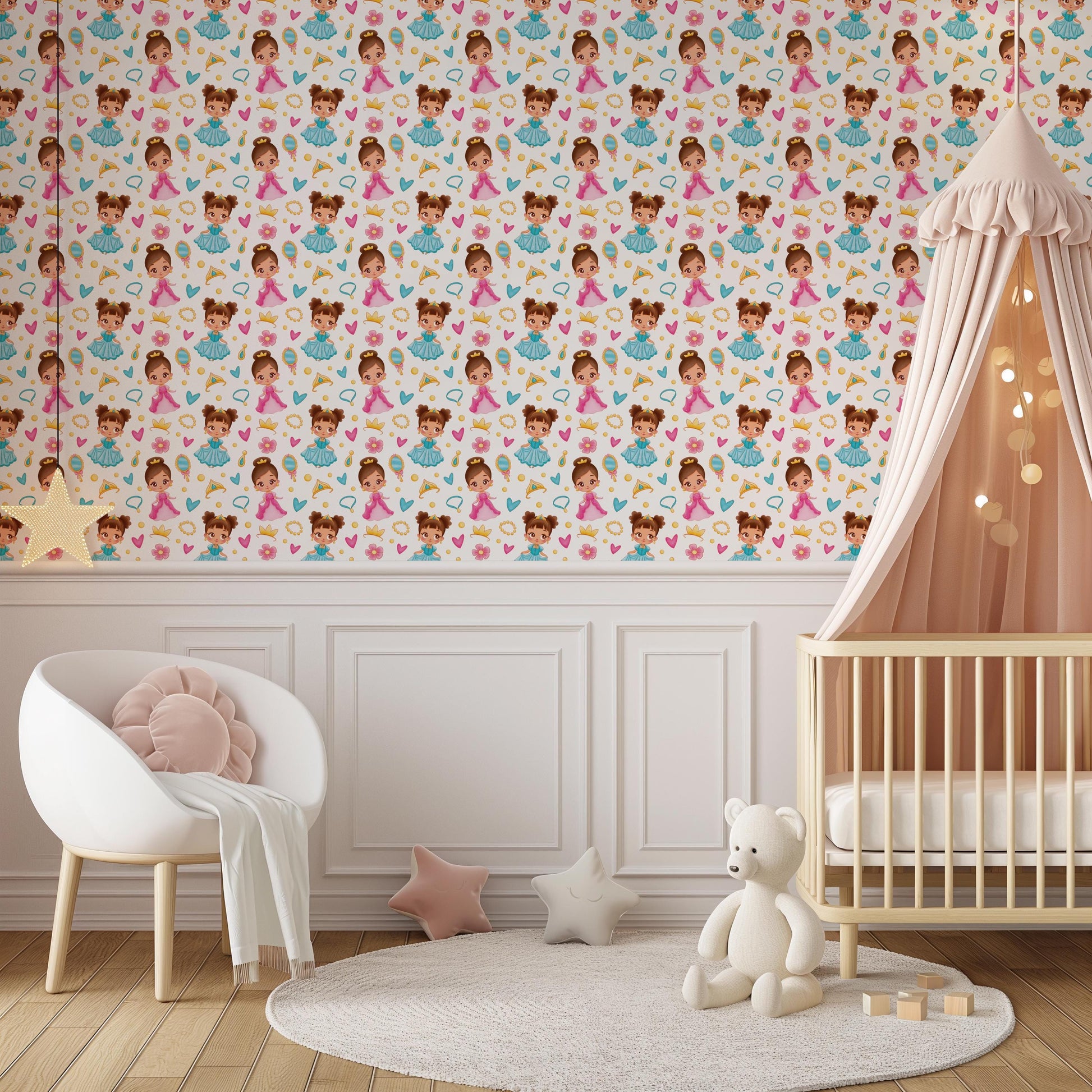 Pretty Princess Kids Peel And Stick Wallpaper Self Adhesive Renter Friendly Removable