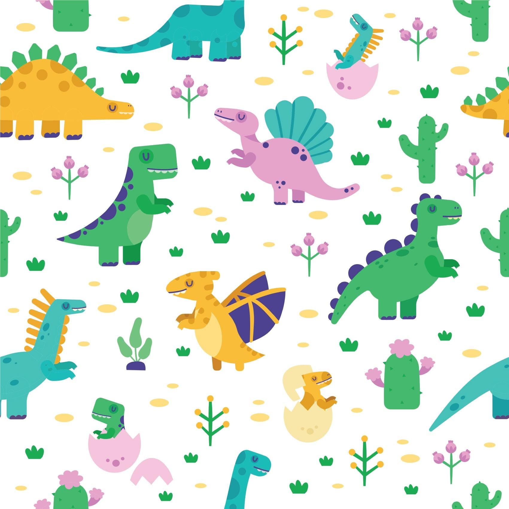 Bright Dinosaur Jurassic Trex Fun Playroom Peel And Stick Wallpaper Self Adhesive Renter Friendly Removeable For Kids