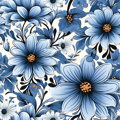 Pastel Blue Daisy Peel And Stick Wallpaper Self Adhesive Stick-On Removable Renter Friendly