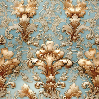 Light Regal Mint Gold Damask Period Stick On Wallpaper Removable Peel And Stick Wallpaper Self Adhesive Renter Friendly