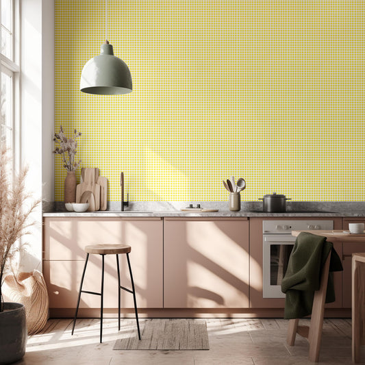 Yellow Gingham Check Removable Stick On Wallpaper Peel And Stick Wallpaper Self Adhesive Renter Friendly