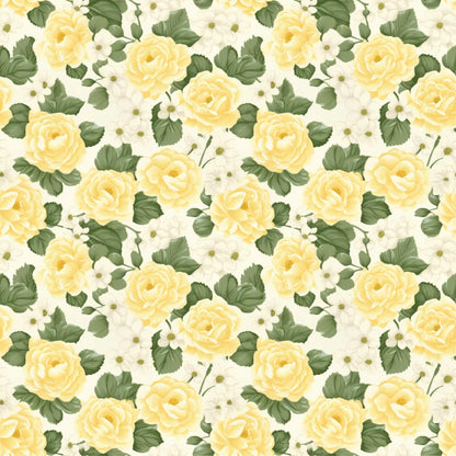 Lemon Yellow & White Bushy Rose Floral Removable Stick On Wallpaper Peel And Stick Wallpaper Self Adhesive