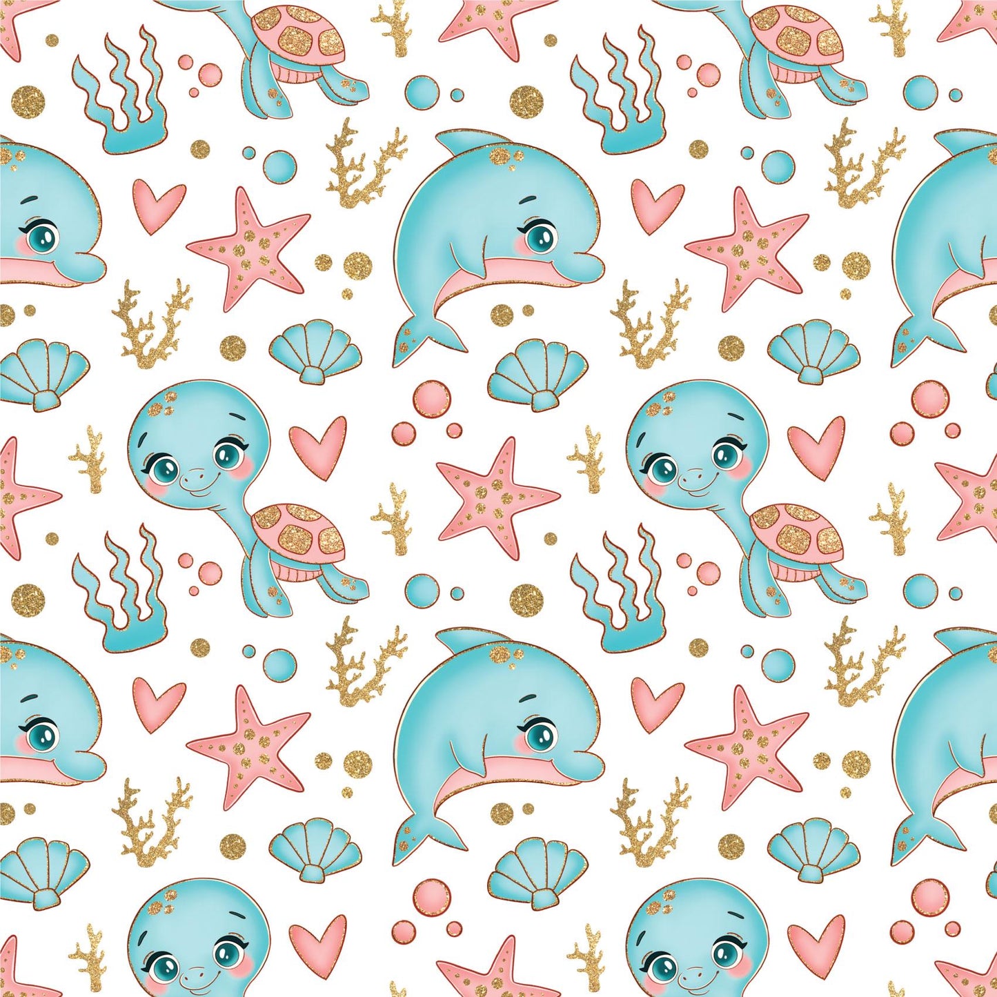 Teal Dolphin Turtle under The Sea Starfish Kids Peel And Stick Wallpaper Self Adhesive Renter Friendly Removable