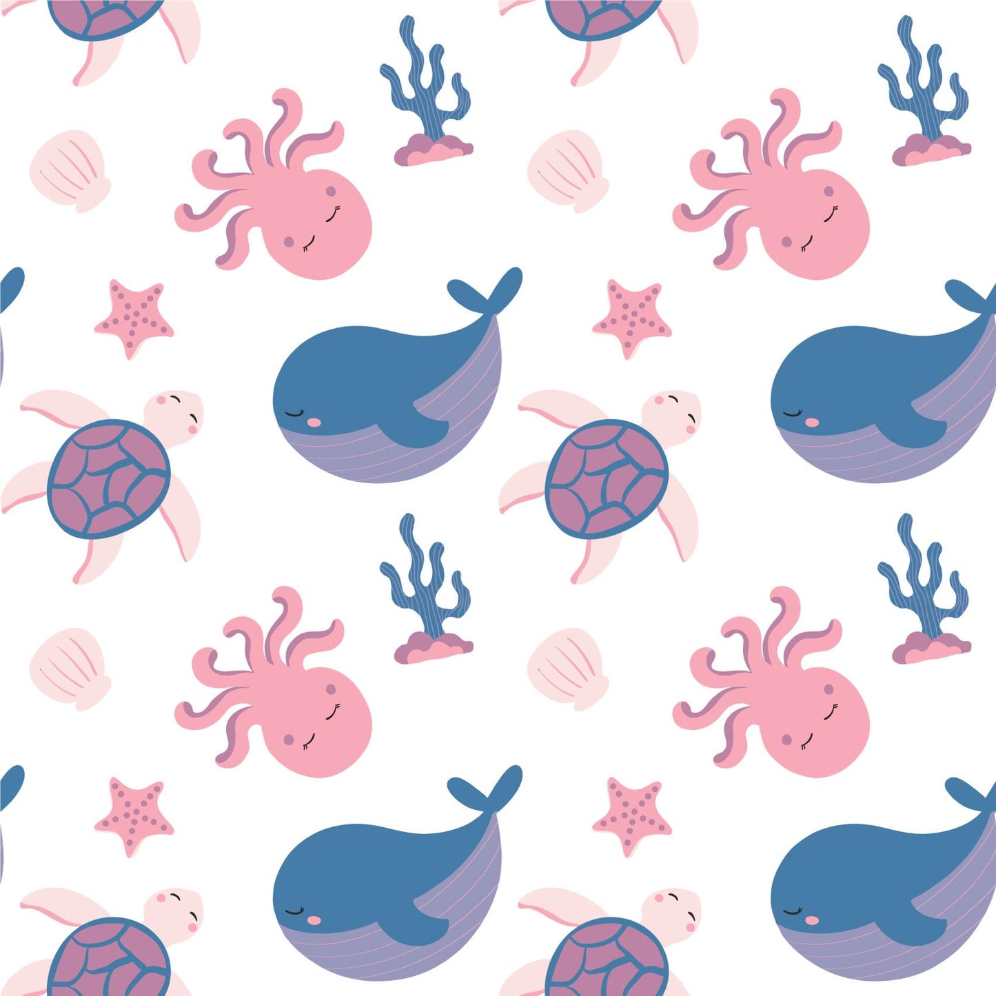 Sealife Whale Under The Sea Lilac Pink Fun Peel And Stick Wallpaper Self Adhesive Renter Friendly For Kids