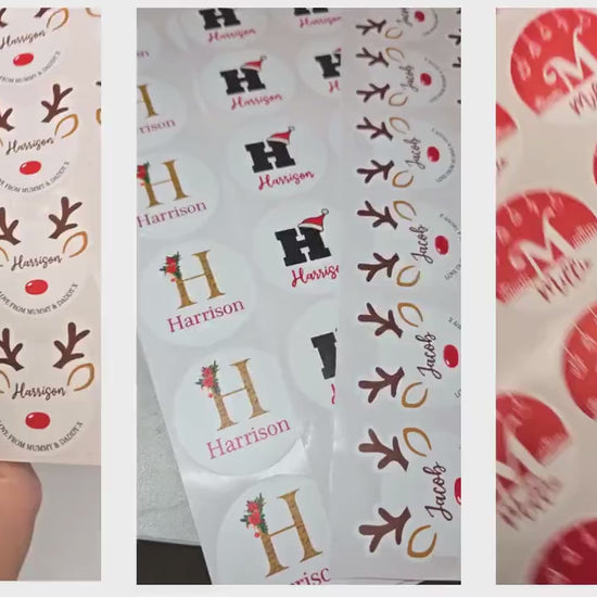 Personalised Name Christmas Present Stickers Stockings