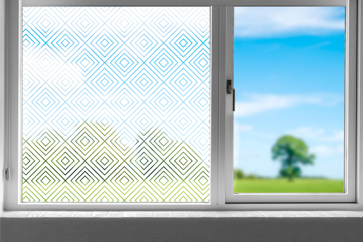 Thick Diamond Squares Clear Window Privacy Film