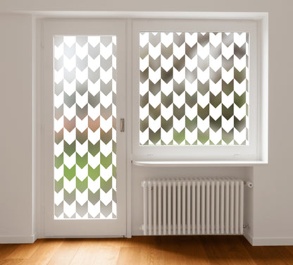 Geometric Chevron Arrows Privacy Frosted Window Film