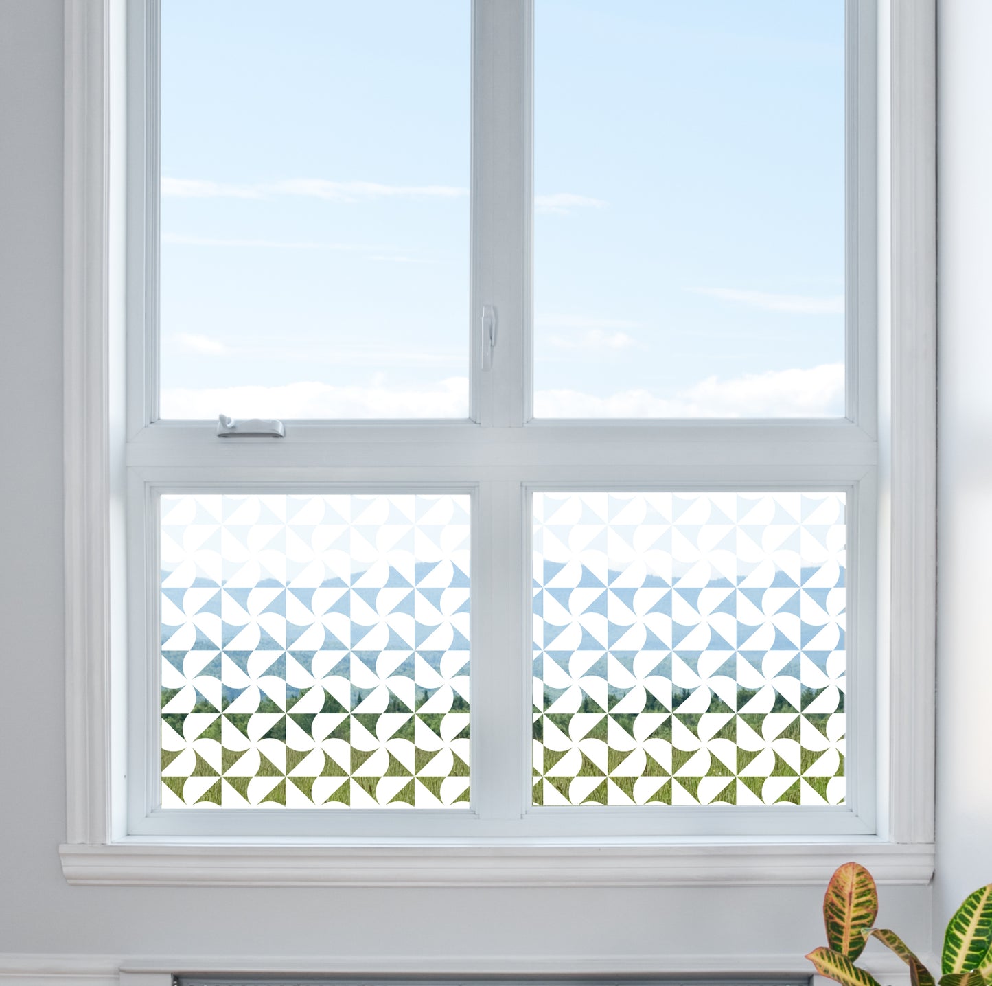 Pinwheel Clear Window Privacy Glass Film