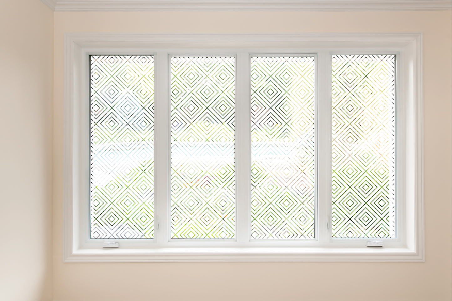 Thick Diamond Squares Clear Window Privacy Film