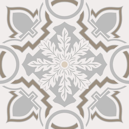 Grey Snowflake Cross Removeable Tile Stickers