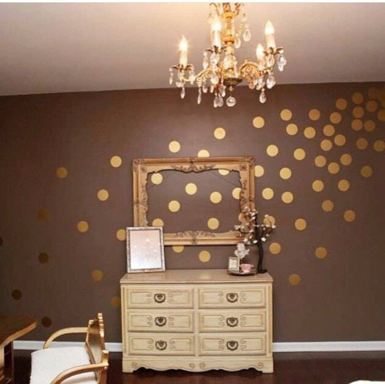 Polka Dot Nursery Wall Decals Wall Stickers For Kids Room Gold Polkas Dot Peel And Stick Metallic Gift For Kids Newborn Gift Ideas