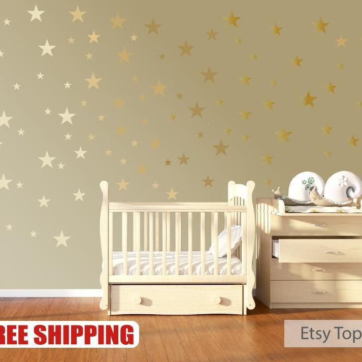 120 Gold Metallic Star Wall Stickers