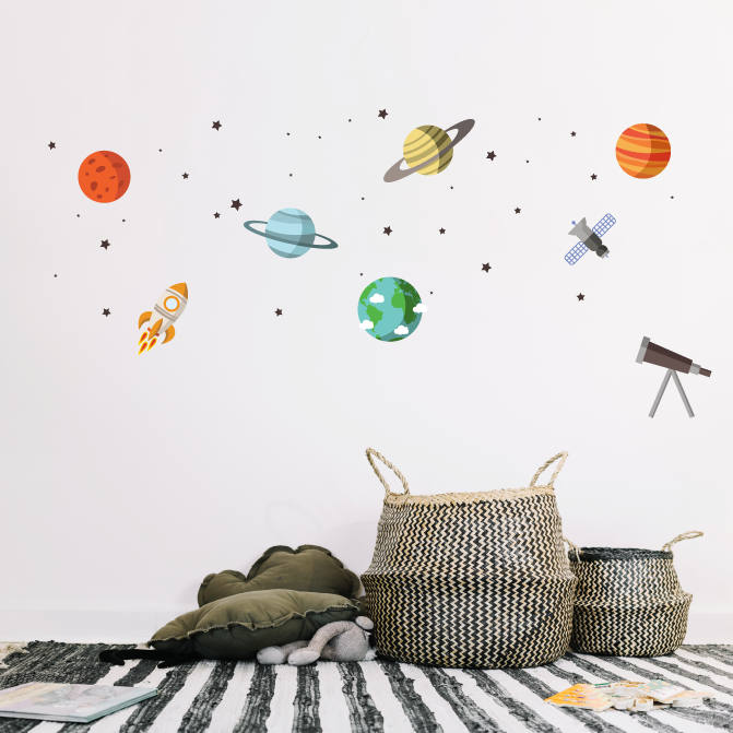 Space Wall Decals, Planet Wall Decals, Outer Space Decals, Outer Space ...