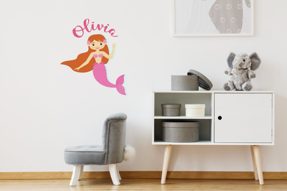 Mermaid Decor, Wall Sticker Art, Name Wall Decor, Custom Wall Art, Customised Stickers, Customised Decals, Kids Wall Decal, Kids Stickers,49